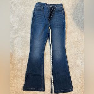 Express flare super high rise jeans. Size 10L, 33” inseam